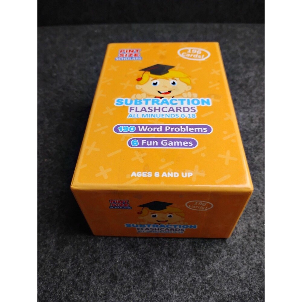 Subtraction Flashcards 196 Cards for Kids Math Learning Word Problems Games